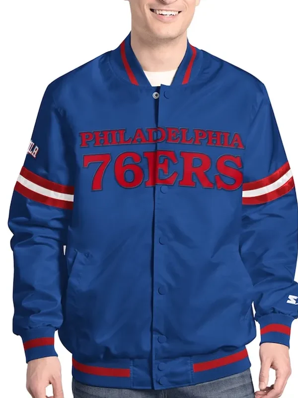 Philadelphia 76ers Scout Varsity Satin Jacket
