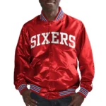 Philadelphia 76ers The Champ Red Satin Jacket