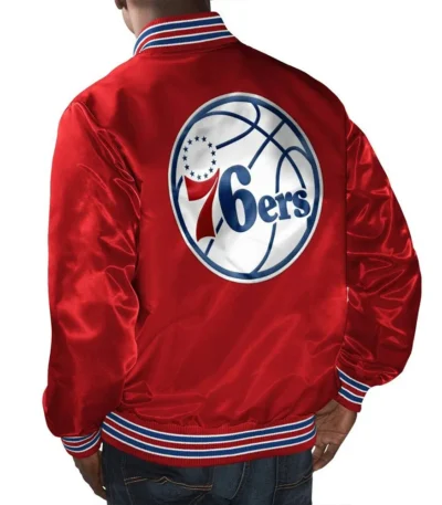 Philadelphia 76ers The Champ Red Satin Jacket