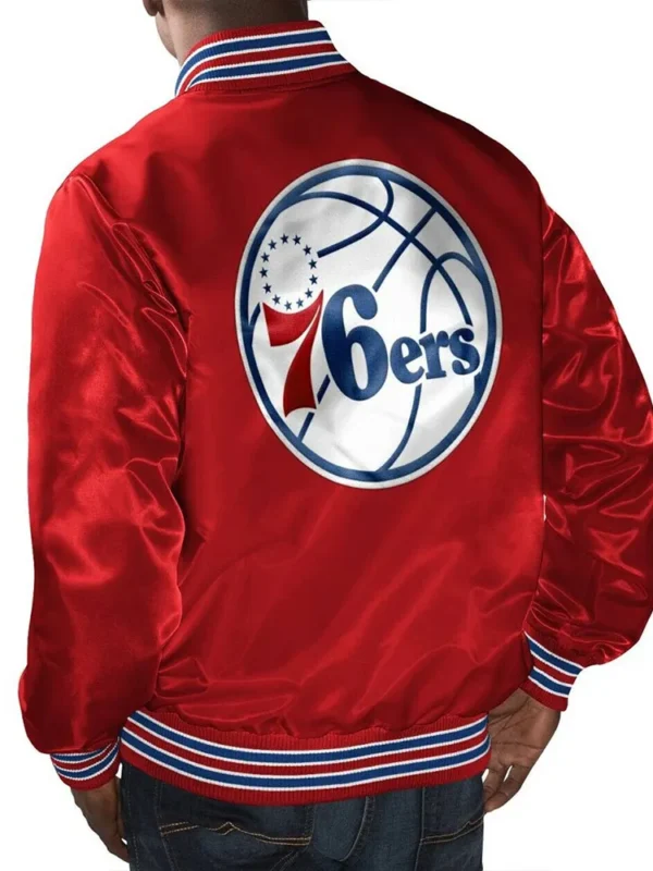 Philadelphia 76ers The Champ Red Satin Jacket