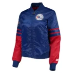 Philadelphia 76ers Tie Breaker Blue Satin Jacket