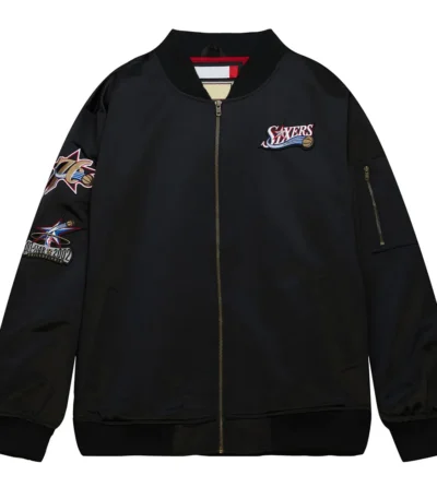Philadelphia 76ers Vintage Logo Lightweight Satin Jacket