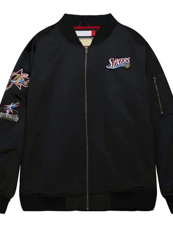 Philadelphia 76ers Vintage Logo Lightweight Satin Jacket