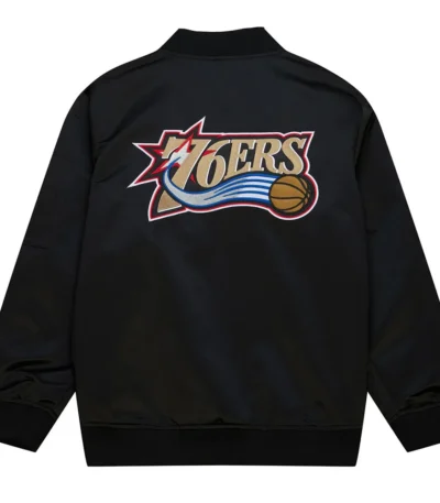 Philadelphia 76ers Vintage Logo Lightweight Satin Jacket