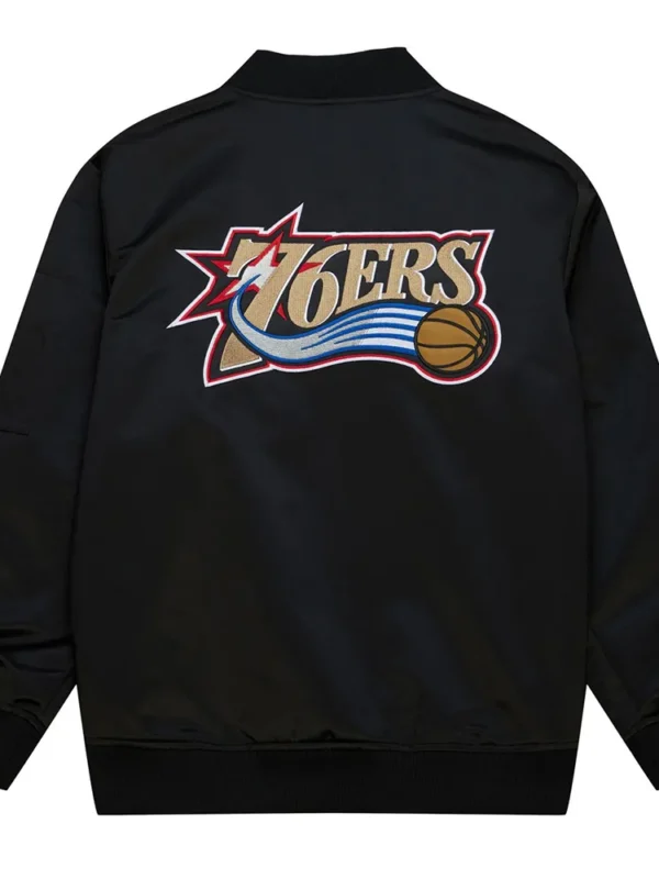 Philadelphia 76ers Vintage Logo Lightweight Satin Jacket