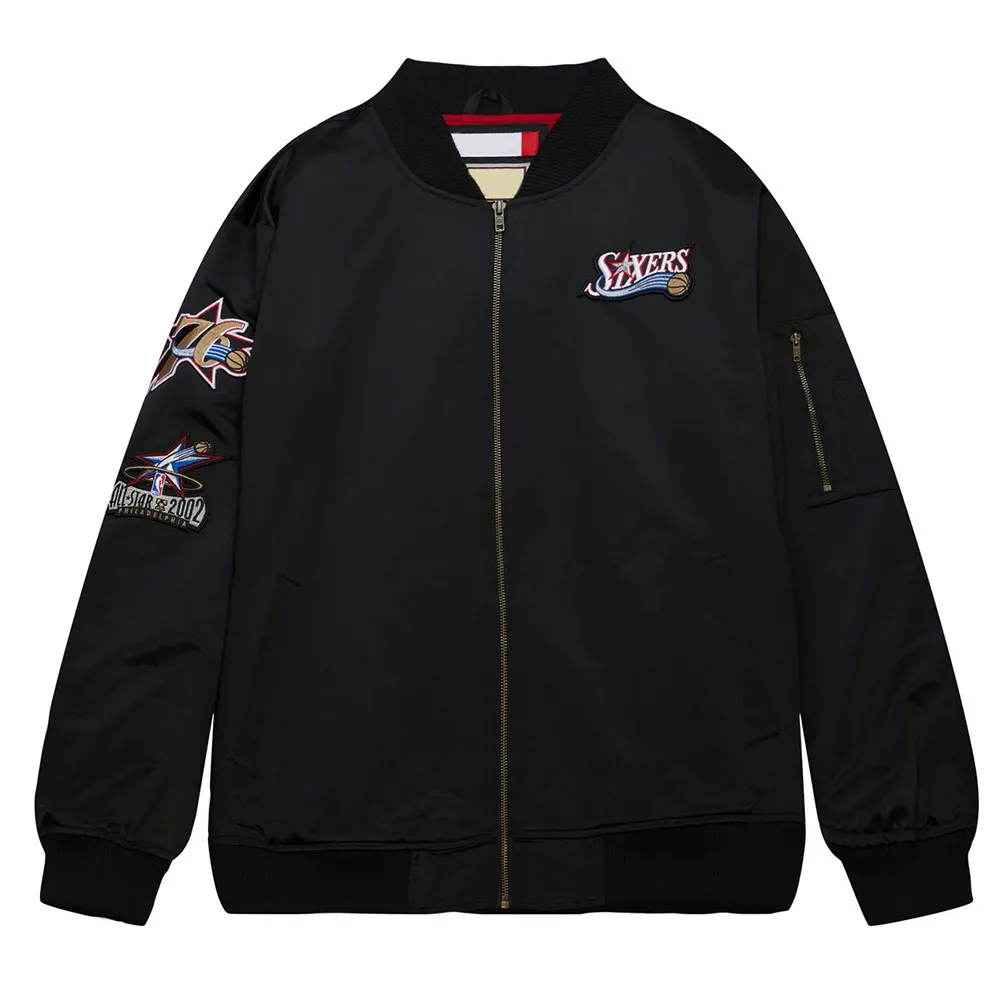 Philadelphia 76ers Vintage Logo Lightweight Satin Jacket Philadelphia 76ers Vintage Logo Lightweight Satin Jacket