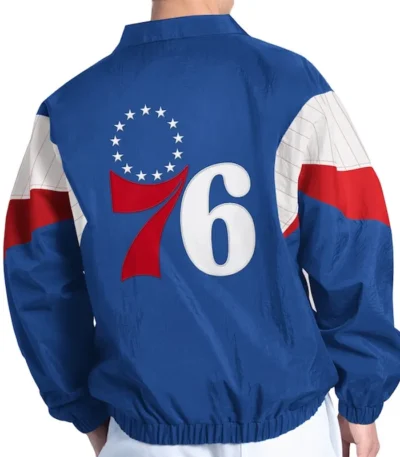 Philadelphia 76ers Yard Line Royal Full-Zip Jacket