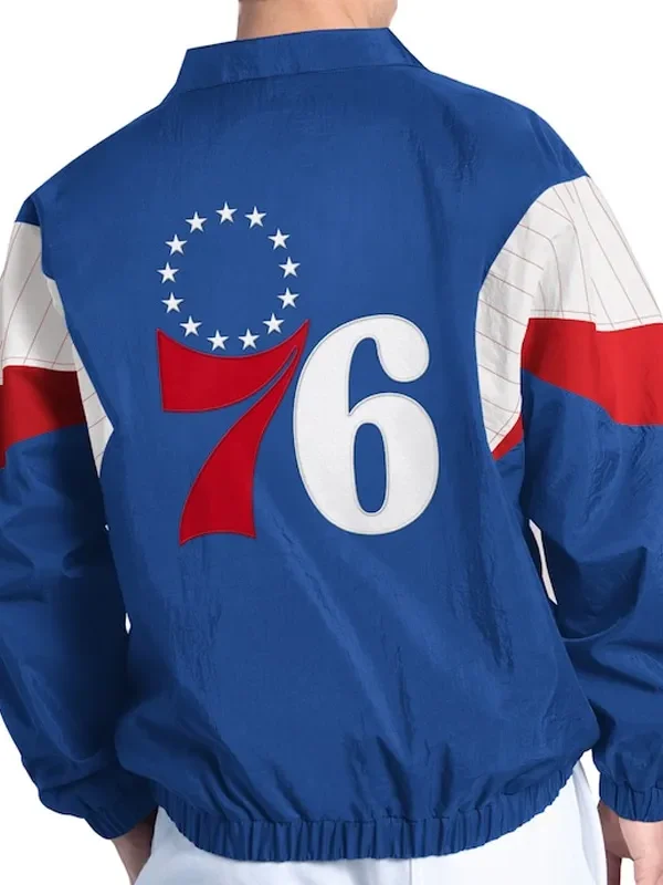 Philadelphia 76ers Yard Line Royal Full-Zip Jacket