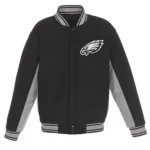 Philadelphia Eagles Black And Gray Varsity Wool Jacket