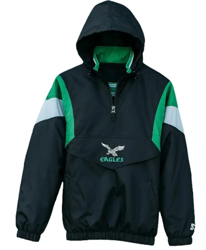 Philadelphia Eagles Black Starter Hooded Jacket Philadelphia Eagles Black Starter Hooded Jacket