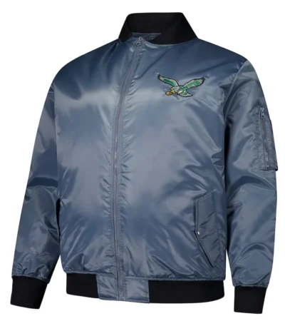 Philadelphia Eagles Charcoal Bomber Full-zip Jacket