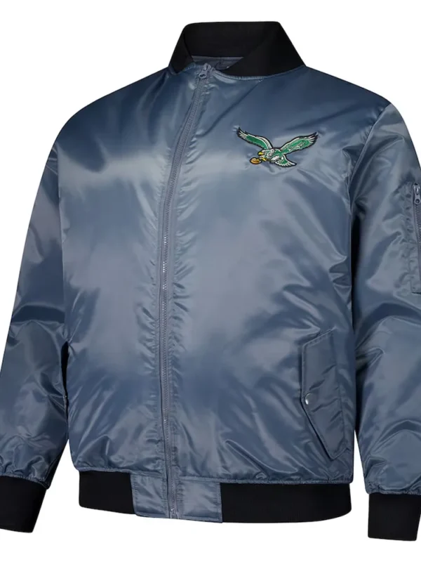 Philadelphia Eagles Charcoal Bomber Full-zip Jacket