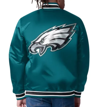 Philadelphia Eagles Closer Midnight Green/silver Satin Jacket