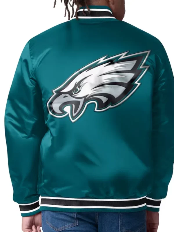 Philadelphia Eagles Closer Midnight Green/silver Satin Jacket
