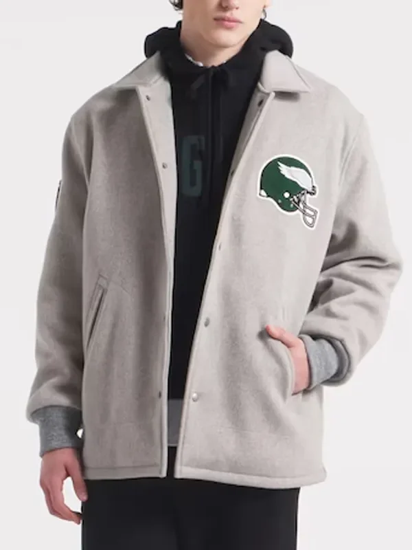 Philadelphia Eagles Coaches Heather Gray Wool Jacket