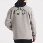 Philadelphia Eagles Heather Gray Striped Fleece Jacket