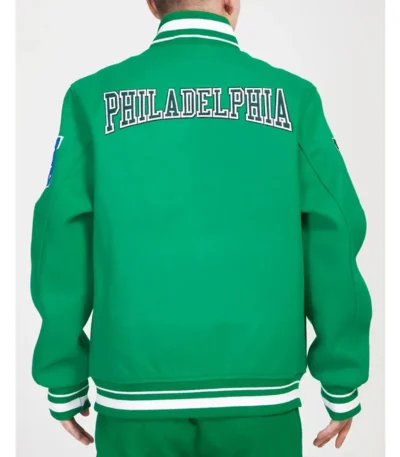 Philadelphia Eagles Crest Emblem Kelly Green Varsity Wool Jacket