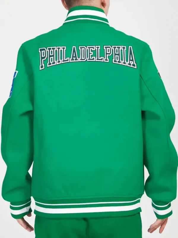 Philadelphia Eagles Crest Emblem Kelly Green Varsity Wool Jacket