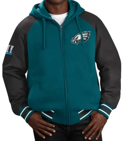 Philadelphia Eagles Defender Green Hoodie Varsity Jacket