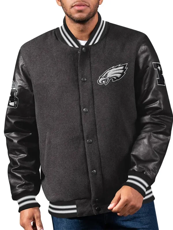 Philadelphia Eagles First Rounder Black Varsity Jacket