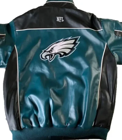 Philadelphia Eagles Green And Black Leather Jacket