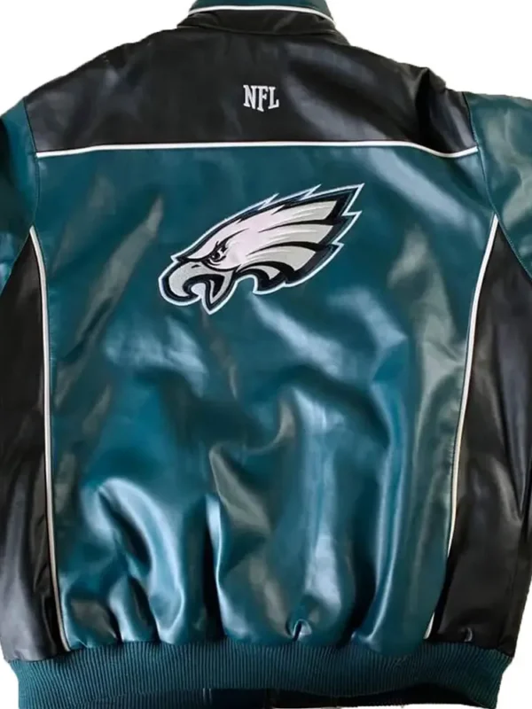 Philadelphia Eagles Green And Black Leather Jacket