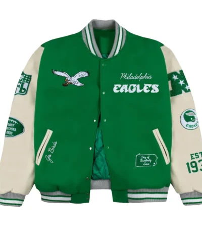Philadelphia Eagles Green And Black Throwback Jacket