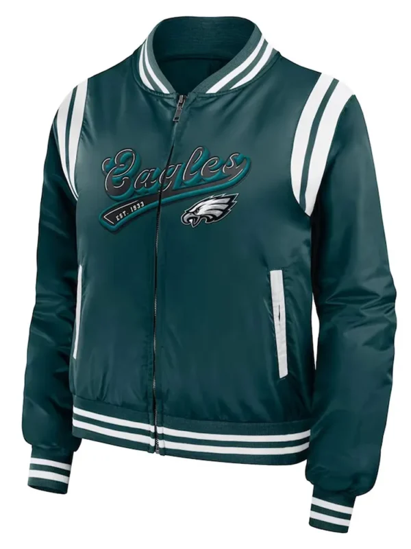 Philadelphia Eagles Green Bomber Full-zip Jacket