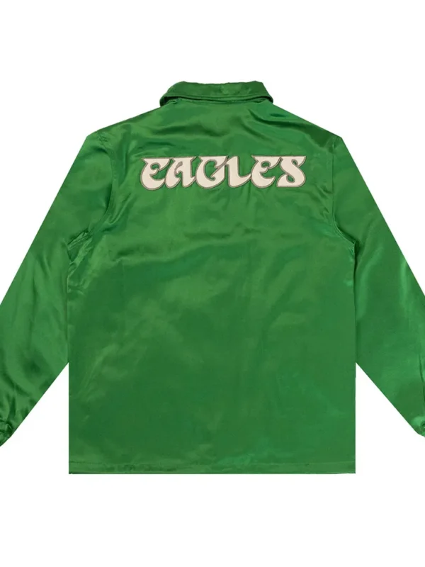 Philadelphia Eagles Green Satin Windbreaker
