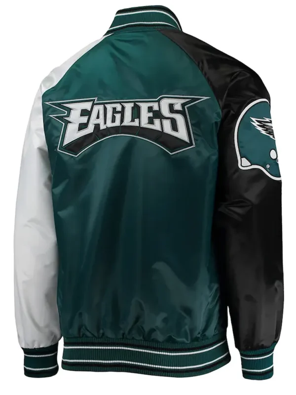 Philadelphia Eagles Green The Reliever Satin Jacket
