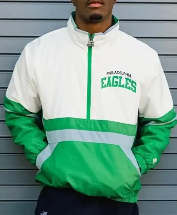 Philadelphia Eagles Green and White Starter Jacket