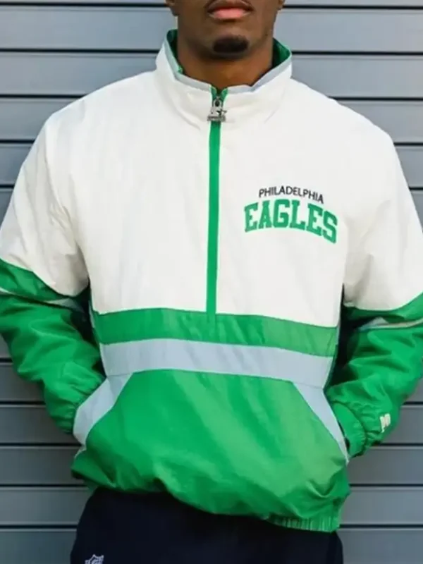 Philadelphia Eagles Green and White Starter Jacket