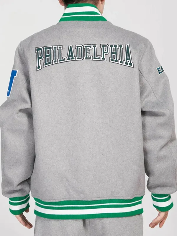 Philadelphia Eagles Heather Grey Varsity Wool Jacket