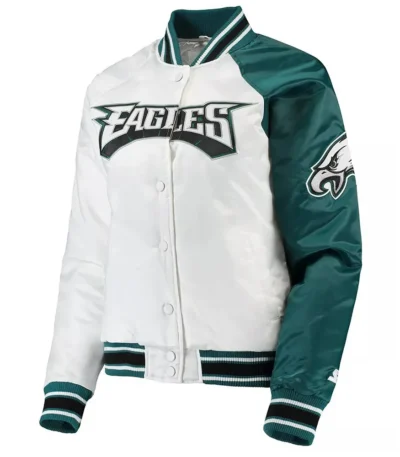 Philadelphia Eagles Hometown White/midnight Green Satin Jacket