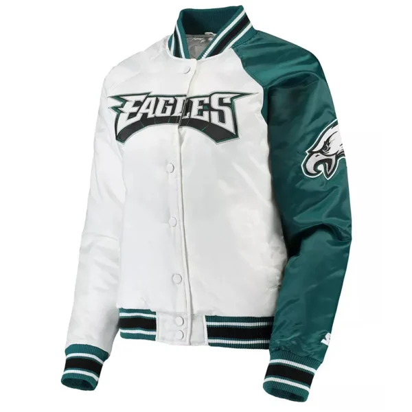 Philadelphia Eagles Hometown White/midnight Green Satin Jacket