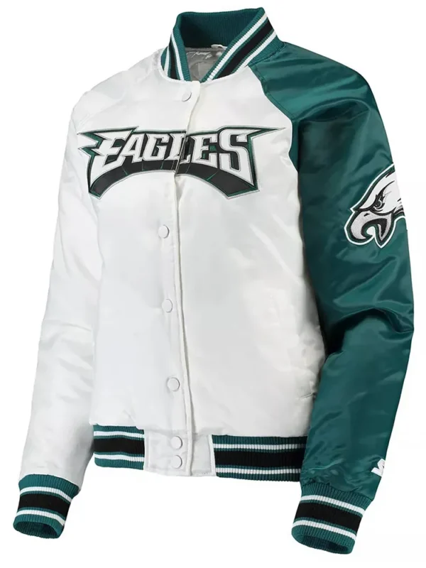 Philadelphia Eagles Hometown White/midnight Green Satin Jacket