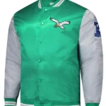 Philadelphia Eagles Kelly Green And Gray Team Satin Jacket