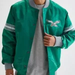 Philadelphia Eagles Kelly Green Striped Satin Jacket