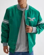 Philadelphia Eagles Kelly Green Striped Satin Jacket