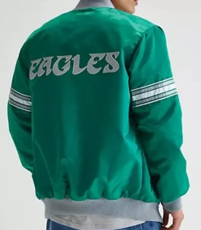 Philadelphia Eagles Kelly Green Striped Satin Jacket