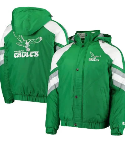 Philadelphia Eagles Kelly Green Throwback Jacket