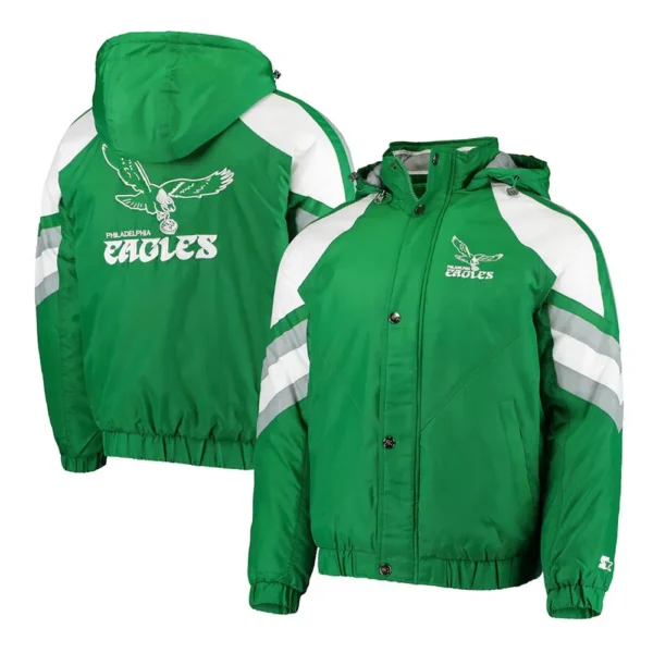 Philadelphia Eagles Kelly Green Throwback Jacket