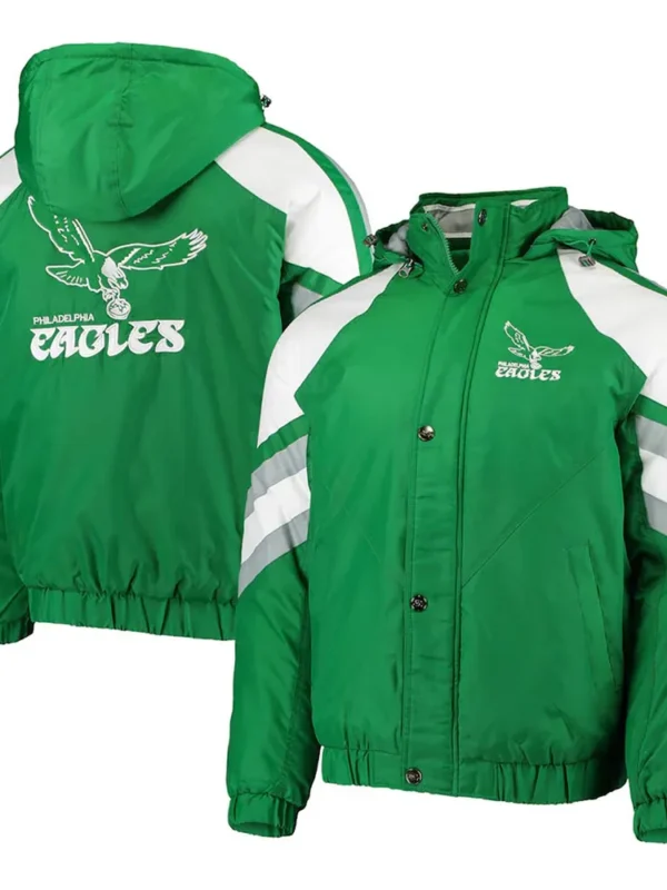 Philadelphia Eagles Kelly Green Throwback Jacket