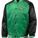 Philadelphia Eagles Lead Off Green/black Satin Jacket