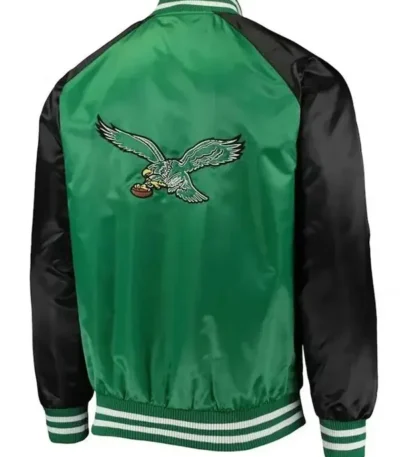 Philadelphia Eagles Lead Off Green/black Satin Jacket