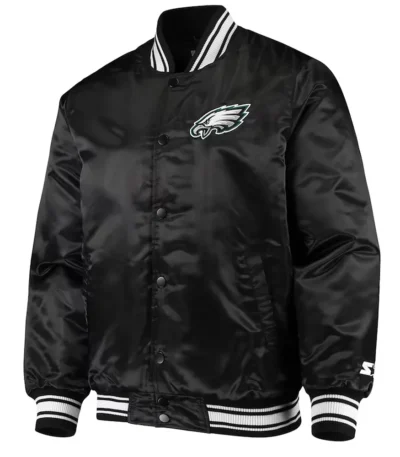 Philadelphia Eagles Locker Room Black Satin Jacket