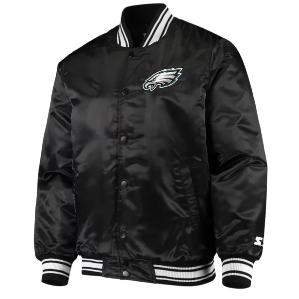Philadelphia Eagles Locker Room Black Satin Jacket