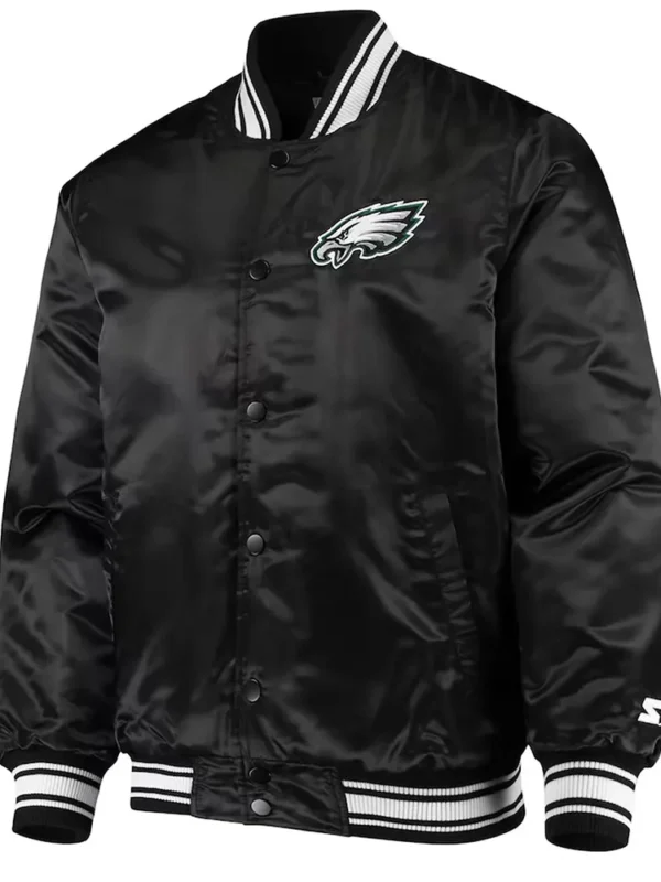 Philadelphia Eagles Locker Room Black Satin Jacket