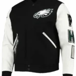 Philadelphia Eagles Logo Black And White Letterman Jacket