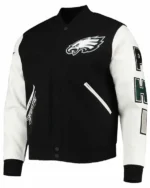 Philadelphia Eagles Logo Black And White Letterman Jacket